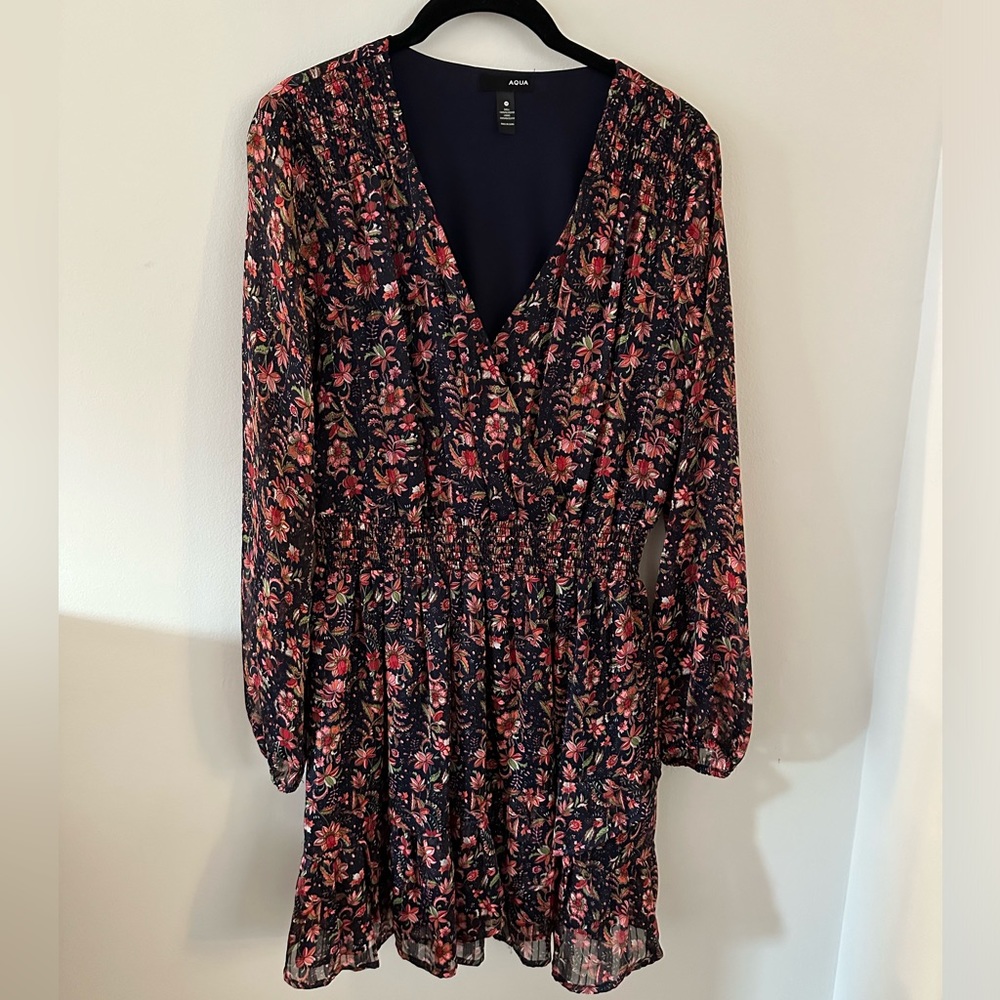 AQUA Bloomingdale’s Floral Dress Casual Dress